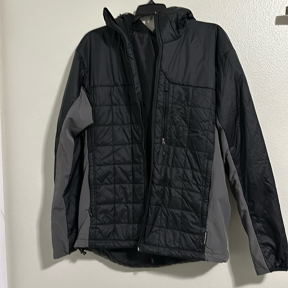 Size, large, black and gray body glove jacket